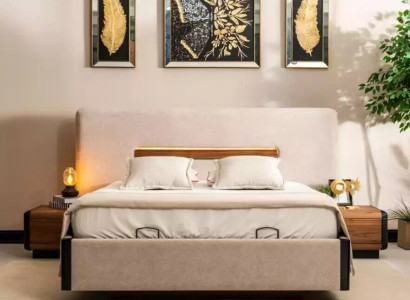 Bett Möbel Design Betten Doppelbett Luxus Schlafzimmer Textil Holz Neu